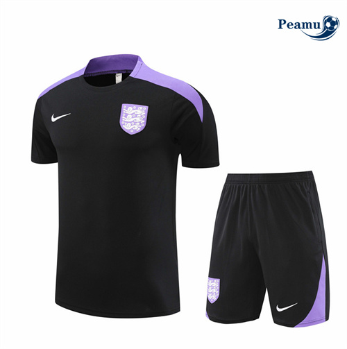 Maillot foot Kit Entrainement Angleterre Enfant + Shorts Noir 2024-2025 discout