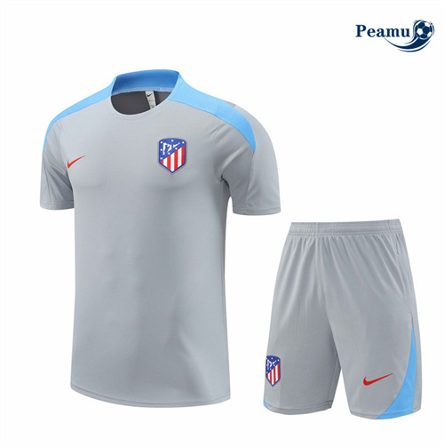 Maillot foot Kit Entrainement Atletico Madrid + Shorts Gris 2024-2025 France
