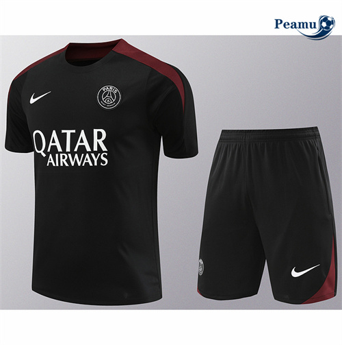 Maillot foot Kit Entrainement Paris PSG + Shorts Noir 2024-2025 Chinois