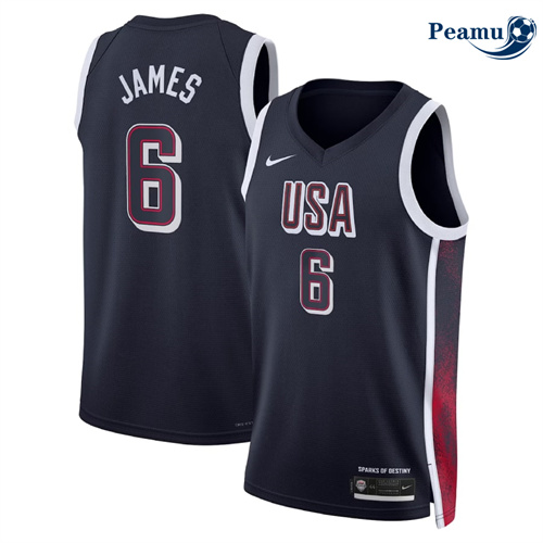 Peamu Maillot foot LeBron James, USA Olympics 2024/25 - Navy