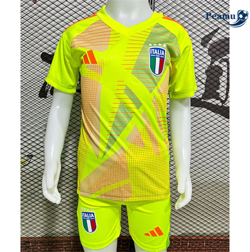 Maillot foot Italie Enfant Gardien De But Jaune 2024-2025