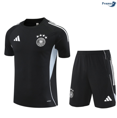 Maillot foot Kit Entrainement Allemagne Enfant + Shorts Noir/Blanc 2025-2026 peamu 0334