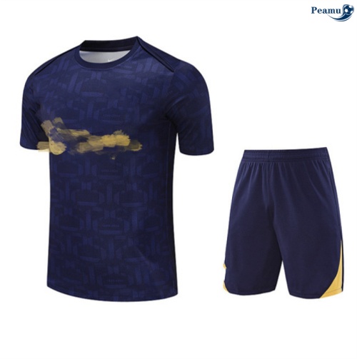 Maillot foot Kit Entrainement Barcelone + Shorts Bleu/Jaune 2025-2026 peamu 0144
