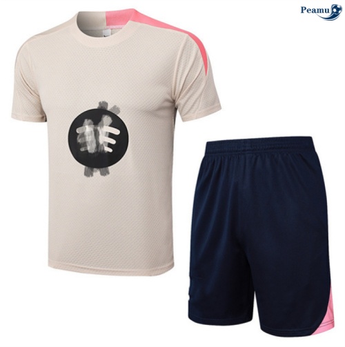 Maillot foot Kit Entrainement Barcelone + Shorts Jaune/Bleu/Rose 2025-2026 peamu 0145