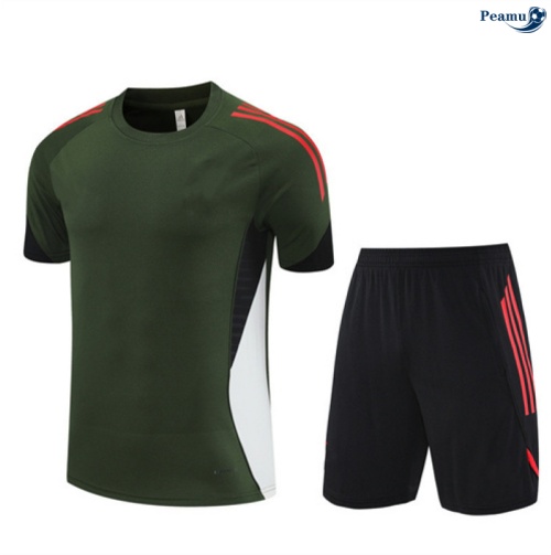 Maillot foot Kit Entrainement Bayern Munich Enfant + Shorts Vert/Noir/Rouge 2025-2026 peamu 0088