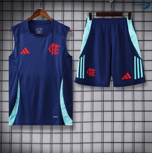 Maillot foot Kit Entrainement Flamengo Debardeur + Shorts Bleu Marine/Bleu 2025-2026 peamu 0030