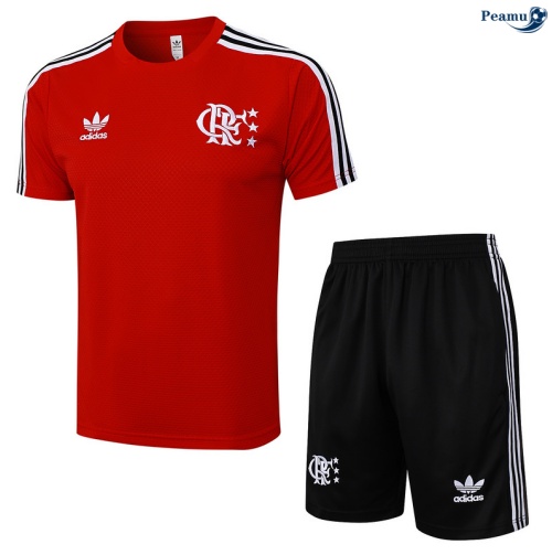 Maillot foot Kit Entrainement Flamengo + Shorts Rouge/Noir/Blanc 2025-2026 peamu 0042