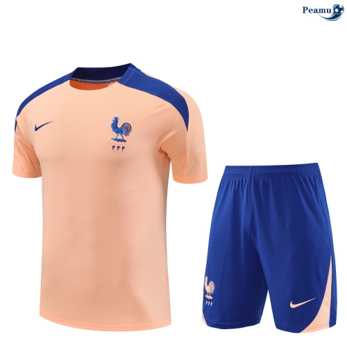 Maillot foot Kit Entrainement France + Shorts Rose/Bleu 2025-2026 peamu 0372