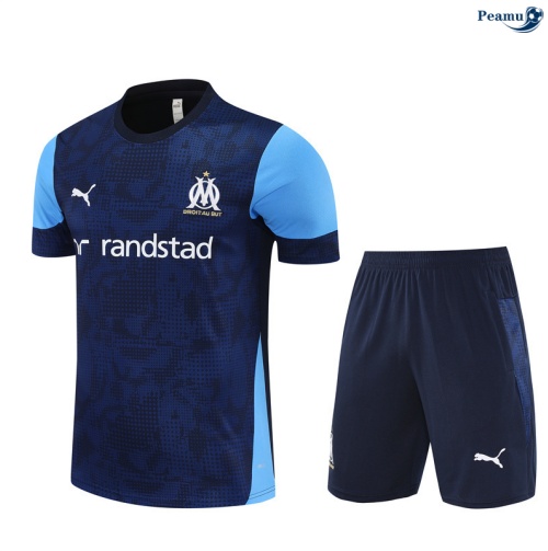 Maillot foot Kit Entrainement Marseille + Shorts Bleu Marine 2025-2026 peamu 0287