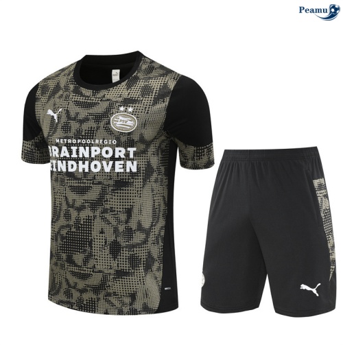Maillot foot Kit Entrainement PSV Eindhoven Enfant + Shorts Noir 2025-2026 peamu 0064