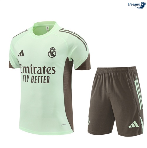 Maillot foot Kit Entrainement Real Madrid + Shorts Vert 2025-2026 peamu 0266