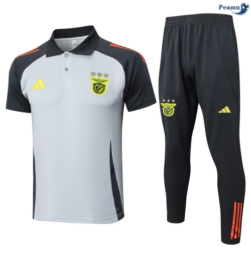 Maillot foot Kit Entrainement Benfica Polo + Pantalon Gris/Orange 2025-2026 peamu 0015