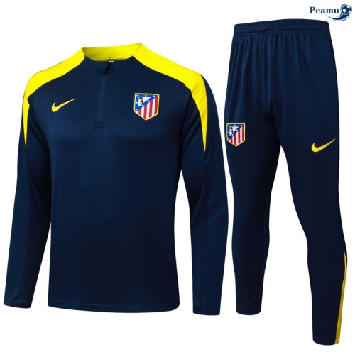 Maillot Survetement Atletico Madrid Enfant Bleu Marine/Jaune 2025-2026 peamu 0801