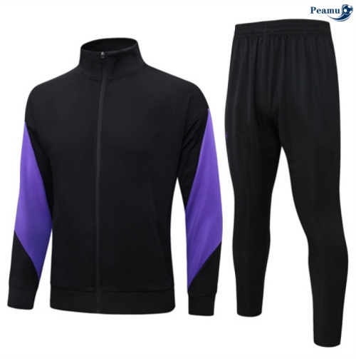 Maillot Veste Survetement Barcelone Noir/Violet 2025-2026 peamu 0548
