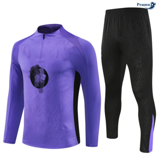 Maillot Survetement Barcelone Enfant violet/Noir 2025-2026 peamu 0821