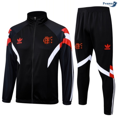 Maillot Veste Survetement Flamengo Noir/Rouge/Blanc 2025-2026 peamu 0472