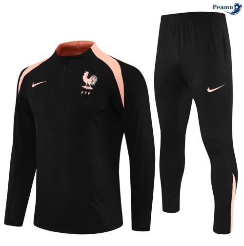 Maillot Survetement France Enfant Player Noir/Rose 2025-2026 peamu 0937