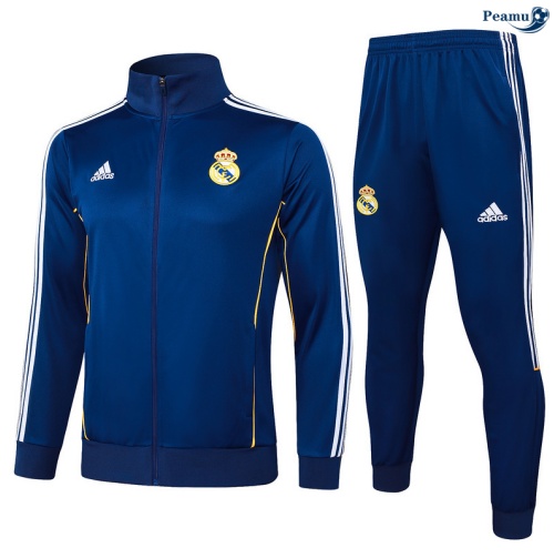 Maillot Veste Survetement Real Madrid Bleu Marine/Blanc 2025-2026 peamu 0590