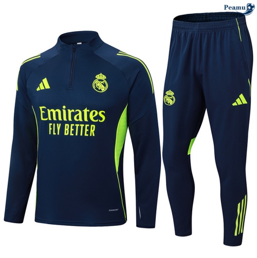 Maillot Survetement Real Madrid Bleu Marine/Vert 2025-2026 peamu 0595