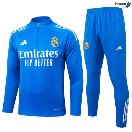 Maillot Survetement Real Madrid Bleu/Blanc 2025-2026 peamu 0612