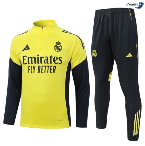 Maillot Survetement Real Madrid Jaune/Noir 2025-2026 peamu 0615