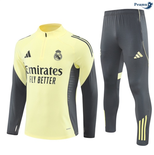 Maillot Survetement Real Madrid Jaune/Gris 2025-2026 peamu 0617