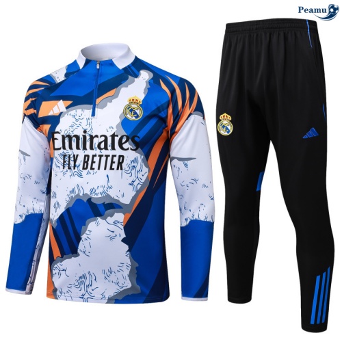 Maillot Survetement Real Madrid Bleu/Blanc 2025-2026 peamu 0624