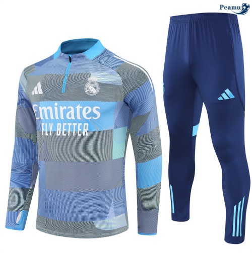 Maillot Survetement Real Madrid Bleu Clair/Blanc 2025-2026 peamu 0625