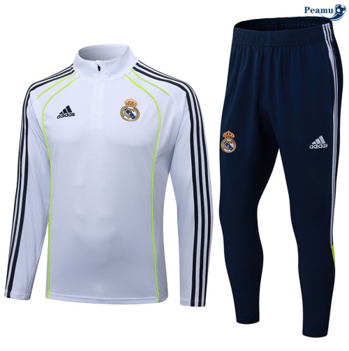 Maillot Survetement Real Madrid Enfant Blanc/Noir 2025-2026 peamu 0832