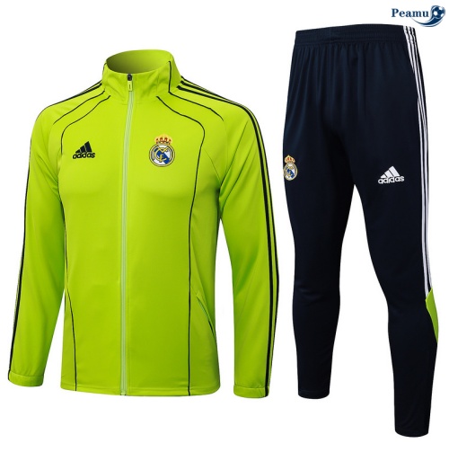 Maillot Veste Survetement Real Madrid Enfant Vert/Vert 2025-2026 peamu 0845