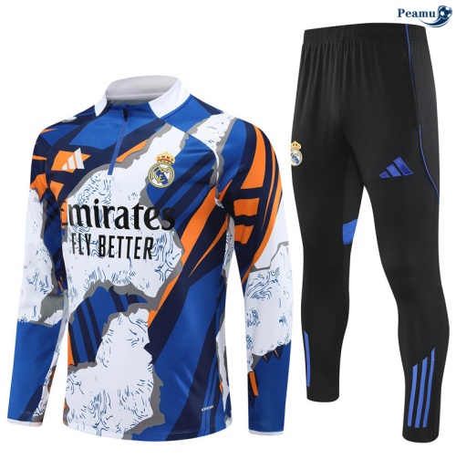 Maillot Survetement Real Madrid Enfant Jaune/Bleu/Noir 2025-2026 peamu 0859