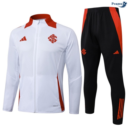 Maillot Veste Survetement SC Internacional Blanc/Noir/Rouge 2025-2026 peamu 0497
