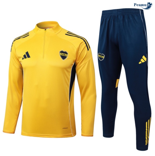 Peamu Survetement Boca Juniors Jaune/Bleu Marine 2025-2026 Personnalisé