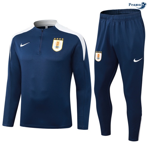 Peamu Survetement Uruguay Bleu Marine/Blanc 2025-2026 Soldes