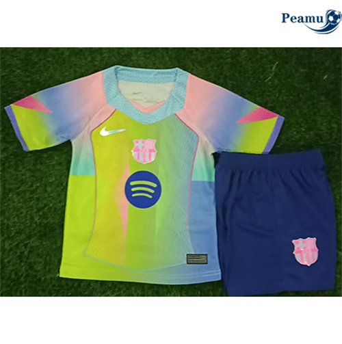 Maillot foot Barcelone Enfant Fluorescent Vert 2025-2026