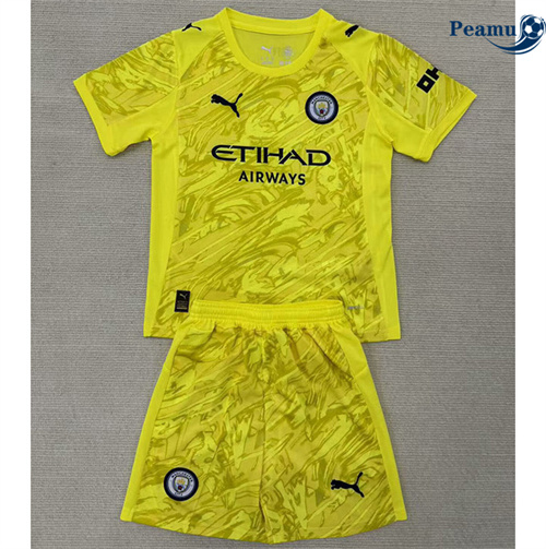 Maillot foot Manchester City Enfant Gardien de but Jaune 2025-2026