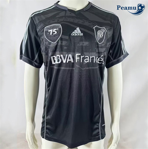 Maillot foot Rétro River Plate noir 75e Anniversaire 2013-14