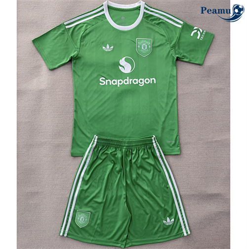 Maillot foot Manchester United Gardien de but Enfant Vert 2025-2026