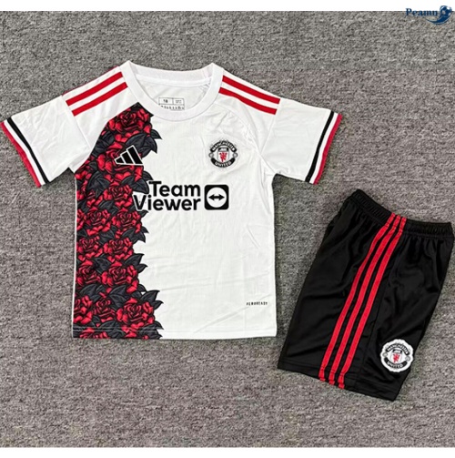 Maillot foot Manchester United Enfant Training Blanc 2025-2026