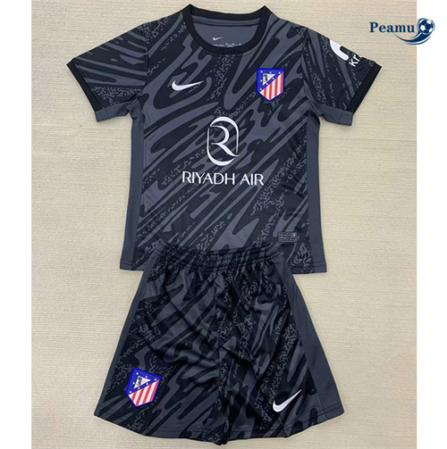 Maillot foot Atletico Madrid Enfant Gardien De But Noir 2024-2025 peamu 3066