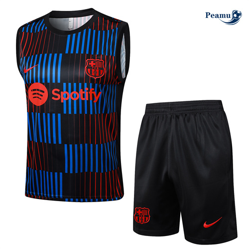 Maillot Kit Entrainement Barcelone Debardeur + Shorts noir 2024-2025 peamu 3448