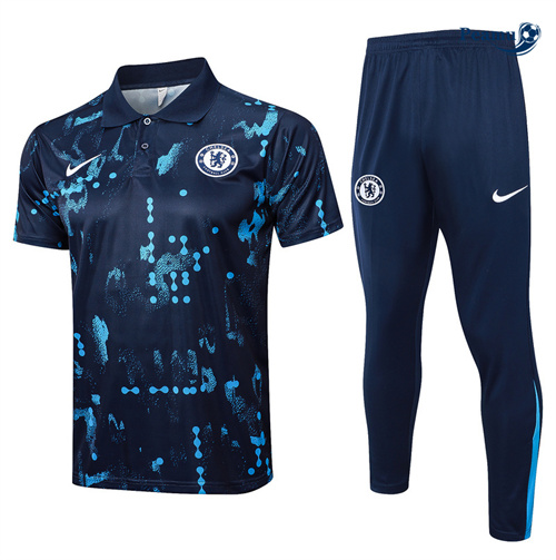 Maillot Kit Entrainement Chelsea Polo + Pantalon bleu royal 2024-2025 peamu 3624