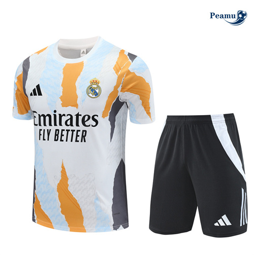 Maillot Kit Entrainement Real Madrid Enfant + Shorts Blanc 2024-2025 peamu 3626