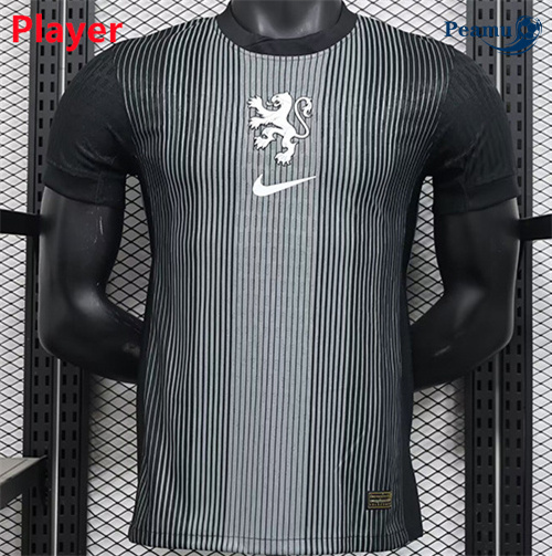 Maillot foot Pays-Bas Player Gardien de but Noir 2024-2025 peamu 3216