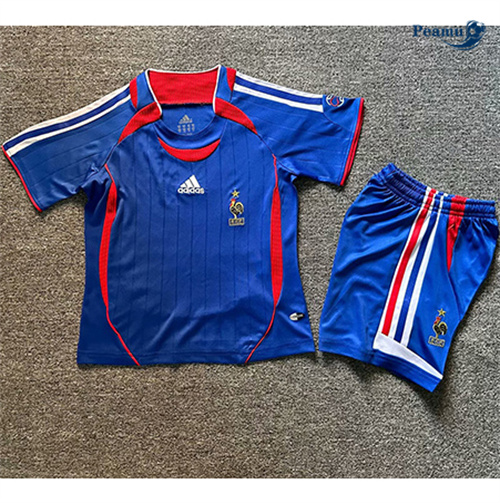 Maillot Rétro Classico Maglie France Enfant Domicile 2006 peamu 3361