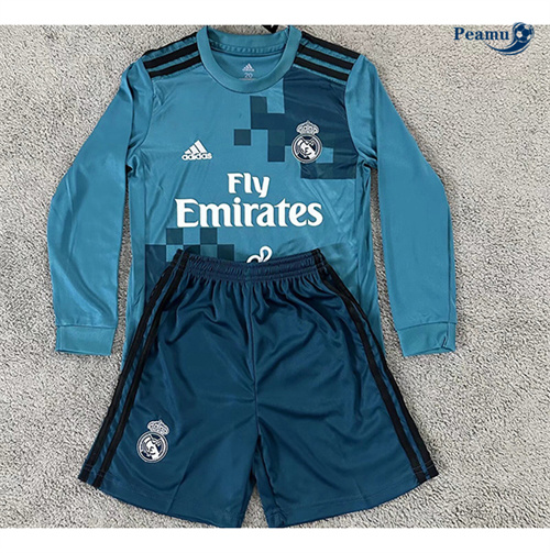 Maillot Rétro Classico Maglie Real Madrid Enfant Third Manche Longue 2017-18 peamu 3319