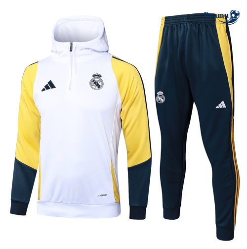 Survetement Sweatshirt à capuche Real Madrid Enfant Blanc 2024-2025 peamu 3558