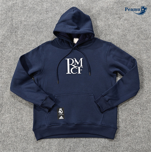 Veste Sweat A Capuche Real Madrid bleu marine 2024-2025 peamu 3655